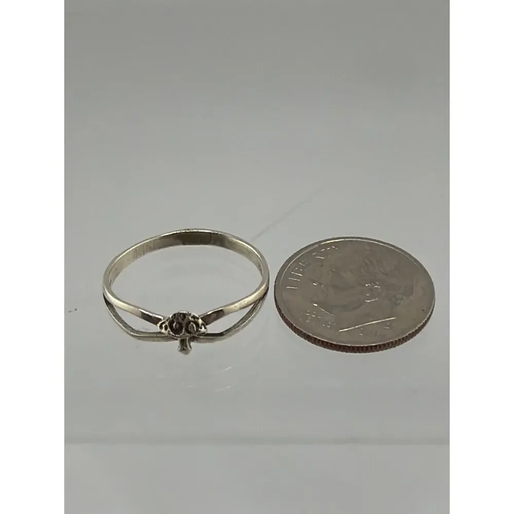 NEW Sterling Silver Artisan Mushroom Ring Size 6 Boho Stackable Rings